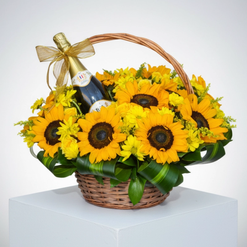 Sunflowers Gift Basket
